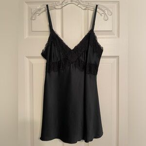 Express Design Studio Black Silk & Lace Camisole – Size M